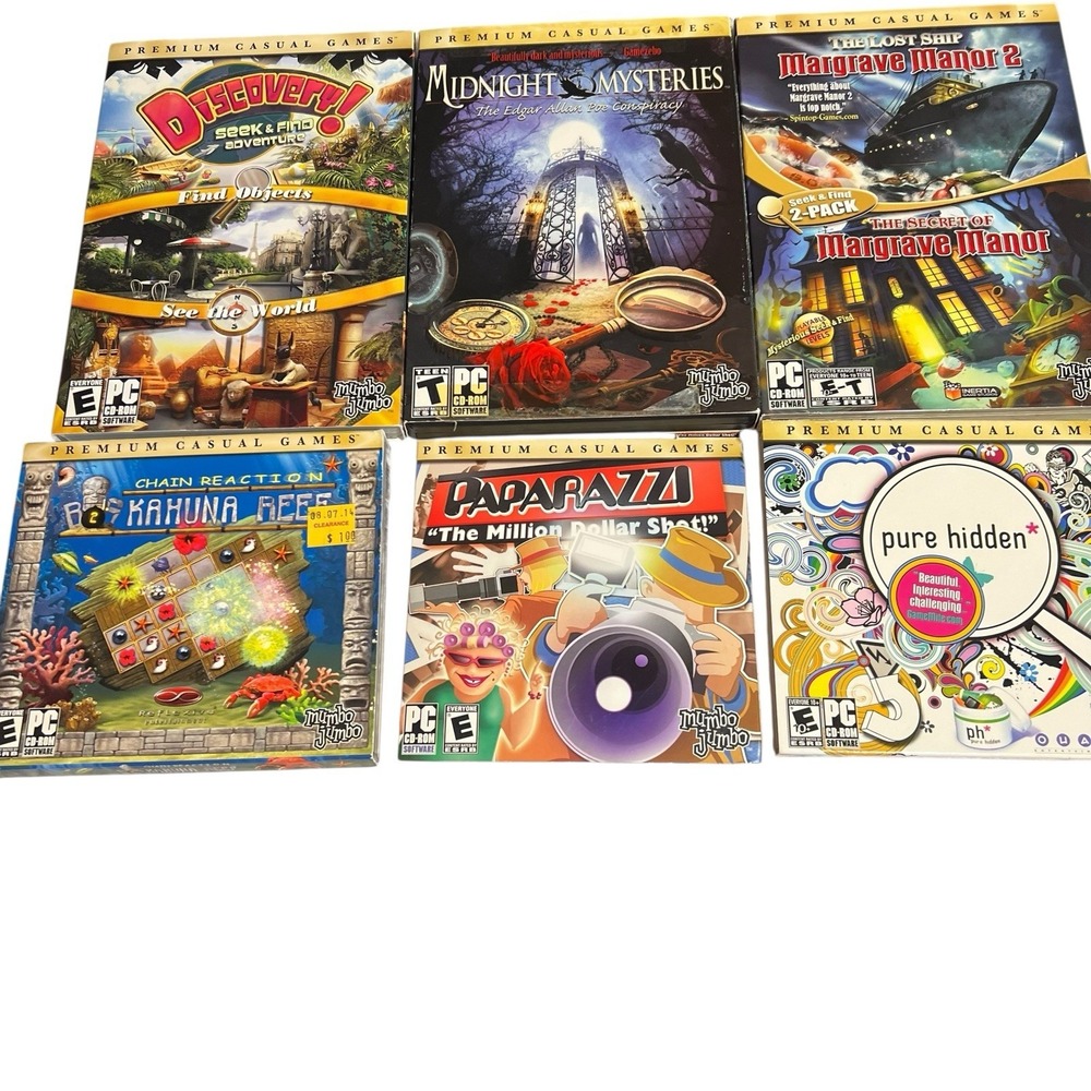 Hidden Object PC Game Bundle Of 6 Computer Games By Mumbo Jumbo Margrave & More